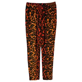 Stella Mc Cartney-Calça Stella McCartney com estampa de leopardo em seda multicolor-Multicor