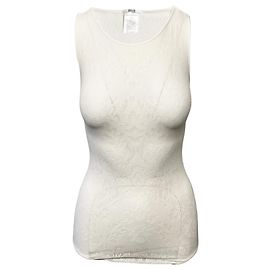 Wolford Sleeveless Lace Top in White Wool White