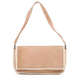 Borsa a tracolla Baguette in cavallino beige Sergio Rossi Beige