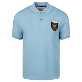 Gucci Web upperr Crest Polo Shirt Blue