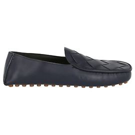 Bottega Veneta Mocassini Uomo In Pelle Intrecciata Blu