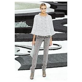 Chanel-7,4Jaqueta K $ Runway Lesage Tweed-Multicor