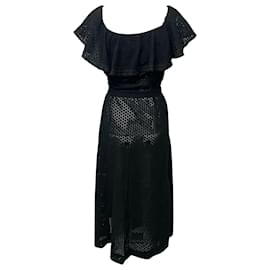 Lisa Marie Fernandez-Lisa Marie Fernandez Mira Dress in Black Broderie Anglaise Cotton-Black