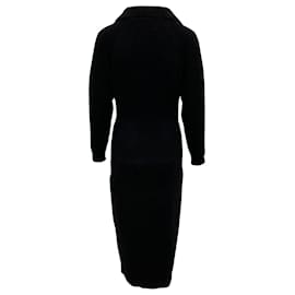 Nanushka-Langes Nanushka-Kleid aus schwarzer Wolle-Schwarz