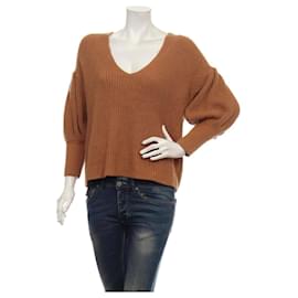 Autre Marque Pull Caroline Constas marron coton laine Marron