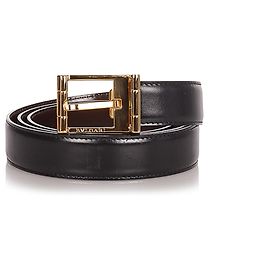 Bulgari Schwarzer Ledergürtel von Bvlgari Schwarz Golden
