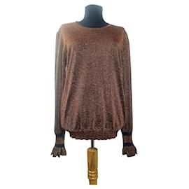 Baum und Pferdgarten metallischer Blusenpullover braun Braun