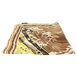Louis Vuitton-Brown Japanese Watercolor Inventour Abstract Silk Scarf 4LV1105-Other