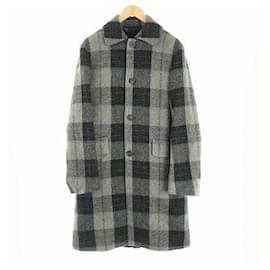 Acne-[Used] Acne Studios 18AW SODERMALM CHECK WOOL COAT Bal collar coat outer long check-Black,Grey