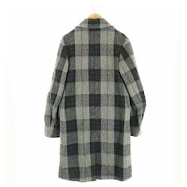 Acne-[Used] Acne Studios 18AW SODERMALM CHECK WOOL COAT Bal collar coat outer long check-Black,Grey
