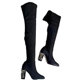 Rene Caovilla-Rene Caovilla knee-high boots in new suede by RENE 'CAOVILLA Black-Black