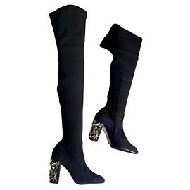 Botas de cano alto Rene Caovilla em camurça nova RENE 'CAOVILLA Preto Preto