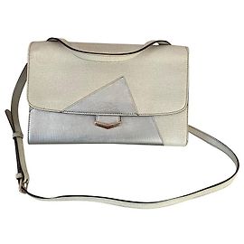 Fendi Demi Jour Leather Handbag Eggshell Silver Eggshell