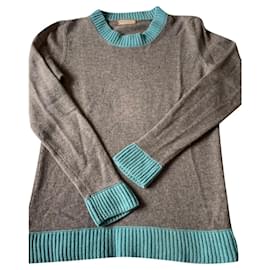 FRANCK NAMANI Pull bicolore Chataigne