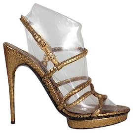 Tom Ford python golden sandals. Golden