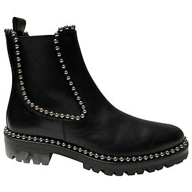 Alexander Wang Spencer Studded Boots in Black Leather Black