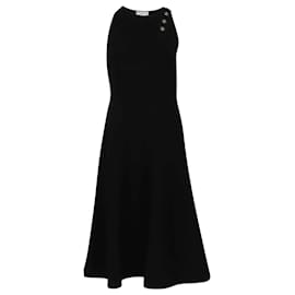 Balenciaga-Balenciaga Sleeveless A-Line Dress with Buttons in Black Triacetate-Black