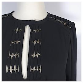 Diane Von Furstenberg-Florina silk dress with silver hardware-Black