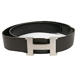 Hermès-Hermes Genuine Leather Belt-Black