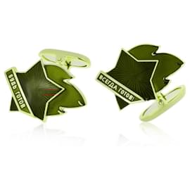 Autre Marque-Gold cufflinks with Gourji enamel-Other