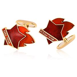 Autre Marque Abotoaduras de ouro com esmalte Gourji Outro