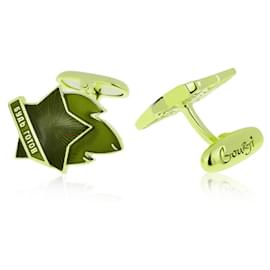 Autre Marque-Gold cufflinks with Gourji enamel-Other
