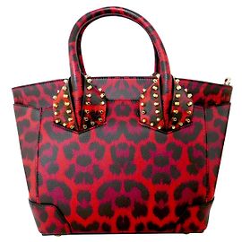 Christian Louboutin Eloise Small Calf Empire Leopard Print Bag Red