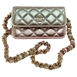 Chanel-Mini Tasche aus Metallic-Leder mit Farbverlauf-Gold hardware