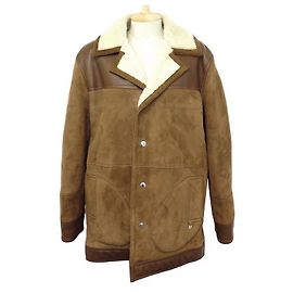 LOUIS VUITTON M JACKET 50 BROWN SHEEP LEATHER RETURNS KIM JONES COAT Brown