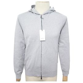 NUEVO CHALECO CON CAPUCHA GRIS ROLEX M 48 DE ALGODÓN + bolsa guardapolvo + BOLSA DE COMPRAS SUÉTER Gris