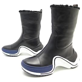Louis Vuitton-NEW LOUIS VUITTON LV ARCHLIGHT FLAT SHOES 1to503g 38 Ankle leather boots-Black