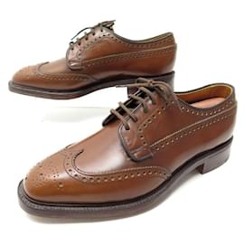 Church's-NEW CHURCH'S GRAFTON SHOES 8F 42 BROWN LEATHER FLORAL DERBY SHOES-Brown
