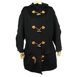 Hermès NUOVO DUFFLE COAT HERMES L 42 COTONE NERO GIACCA COTONE NEW Nero