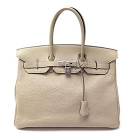 Hermès-Birkin handbag 35 2004 IN TOGO LEATHER TURTERELLE BEIGE LEATHER HAND BAG PURSE-Beige