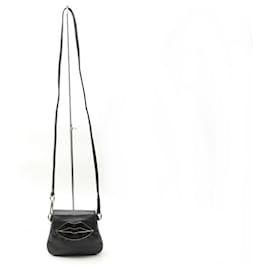 Yves Saint Laurent-NEW YVES SAINT LAURENT DALI LIPS TOM FORD CLUTCH BAG 112877 PURSE STRAP-Black
