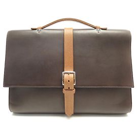 Hermès BORSA PORTA DOCUMENTI HERMES ETRIVIERE II 38 CM IN PELLE SOMBRERO E HUNTER Marrone