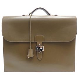Hermès HERMES BAG DEPECHES BAG 2 bellows 38 BRIEFCASE LEATHER SATCHEL Brown