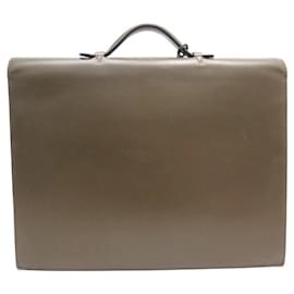 Hermès-HERMES BAG DEPECHES BAG 2 bellows 38 BRIEFCASE LEATHER SATCHEL-Brown