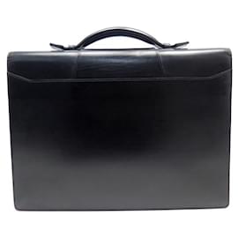 Cartier-CARTIER SATCHEL BAG 1 BLACK LEATHER BRIEFCASE BELLOWS-Black