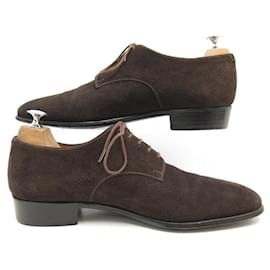 JM Weston-JM WESTON SAVILE MANUFACTURE SHOES 575 SUEDE DERBY 8.5E 42.5 L SHOES-Brown