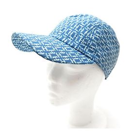 Hermès NEU HERMES CAP MONOGRAMM H GRÖSSE 58 BLAUBLAUES KAPPE POLYESTER Blau