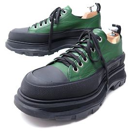 Alexander Mcqueen NEUF CHAUSSURES ALEXANDER MC QUEEN 627225 BASKETS THREAD SLICK 41.5 CUIR Vert