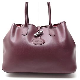 SACOLA DE COMPRAS NOVA LONGCHAMP ROSEAU EM SACOLA DE COURO BORGONHA Bordeaux