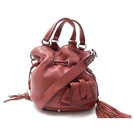 LANCEL PREMIER FLIRT PM A HANDBAG04590 RED SEED LEATHER STRAP Red