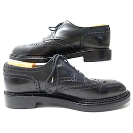 JM Weston-JM WESTON SHOES 590 TRIPLE INSOLES 10.5C 44 44.5 BLACK LEATHER SHOES-Black
