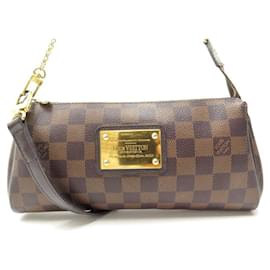 Louis Vuitton-LOUIS VUITTON POUCH EVA N HANDBAG55213 CHECK BANDOULIERE CLUTCH BAG-Brown