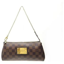 Louis Vuitton-LOUIS VUITTON POUCH EVA N HANDBAG55213 CHECK BANDOULIERE CLUTCH BAG-Brown