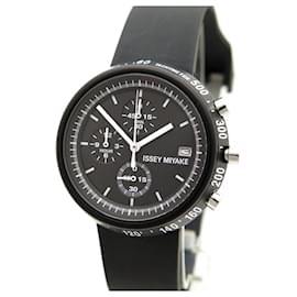 Issey Miyake-NEW ISSEY MIYAKE TRAPEZOID CHRONOGRAPH VK WATCH67-0020 STEEL QUARTZ WATC-Black