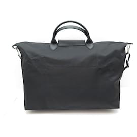 Longchamp-NEU LONGCHAMP LE PLIAGE NEO L HANDTASCHE AUS SCHWARZEM CANVAS REISETASCHE-Schwarz