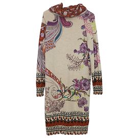 Vestido Suéter Estampado Etro em Lã Multicolor Cashmere Outro